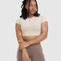 Go To Seamless Fitted Crop Top | Sand