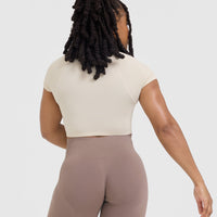Go To Seamless Fitted Crop Top | Sand
