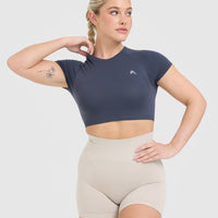 Go To Seamless Fitted Crop Top | True Blue