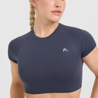 Go To Seamless Fitted Crop Top | True Blue