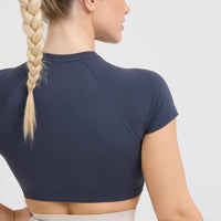 Go To Seamless Fitted Crop Top | True Blue
