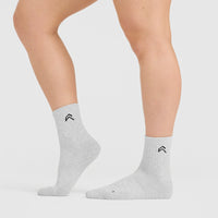 Mid Crew Socks 5 Pack | Grey/White/Black