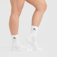 Mid Crew Socks 5 Pack | White