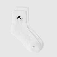 Mid Crew Socks 5 Pack | White