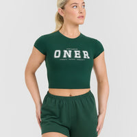 Cotton Baby T-Shirt with Printed Logo | Racing Green