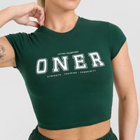 Cotton Baby T-Shirt with Printed Logo | Racing Green