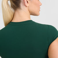 Cotton Baby T-Shirt with Printed Logo | Racing Green