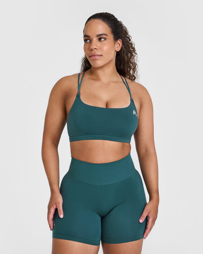 Everyday Cross Over Bralette | Marine Teal