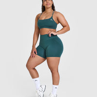 Everyday Cross Over Bralette | Marine Teal