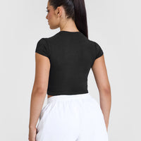 Cotton Baby T-Shirt with Graphic | Washed Black