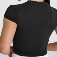 Cotton Baby T-Shirt with Graphic | Washed Black