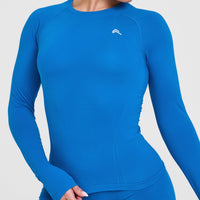 Go To Seamless Fitted Long Sleeve Top | Retro Blue