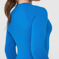 Go To Seamless Fitted Long Sleeve Top | Retro Blue