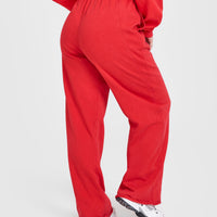Raw Lounge Wide Leg Joggers with Graphic | Muscle Mommy Red