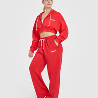 Raw Lounge Wide Leg Joggers with Graphic | Muscle Mommy Red