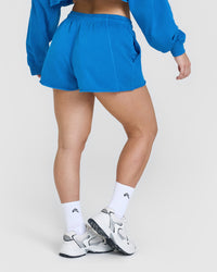 Raw Lounge Oversized Shorts with Graphic | Retro Blue