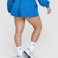 Raw Lounge Oversized Shorts with Graphic | Retro Blue