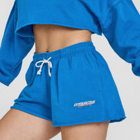 Raw Lounge Oversized Shorts with Graphic | Retro Blue