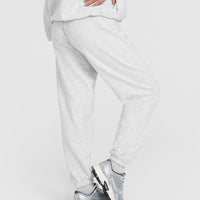 Mid Weight Joggers | Light Grey Marl