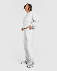Mid Weight Joggers | Light Grey Marl