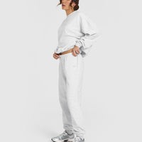 Mid Weight Joggers | Light Grey Marl