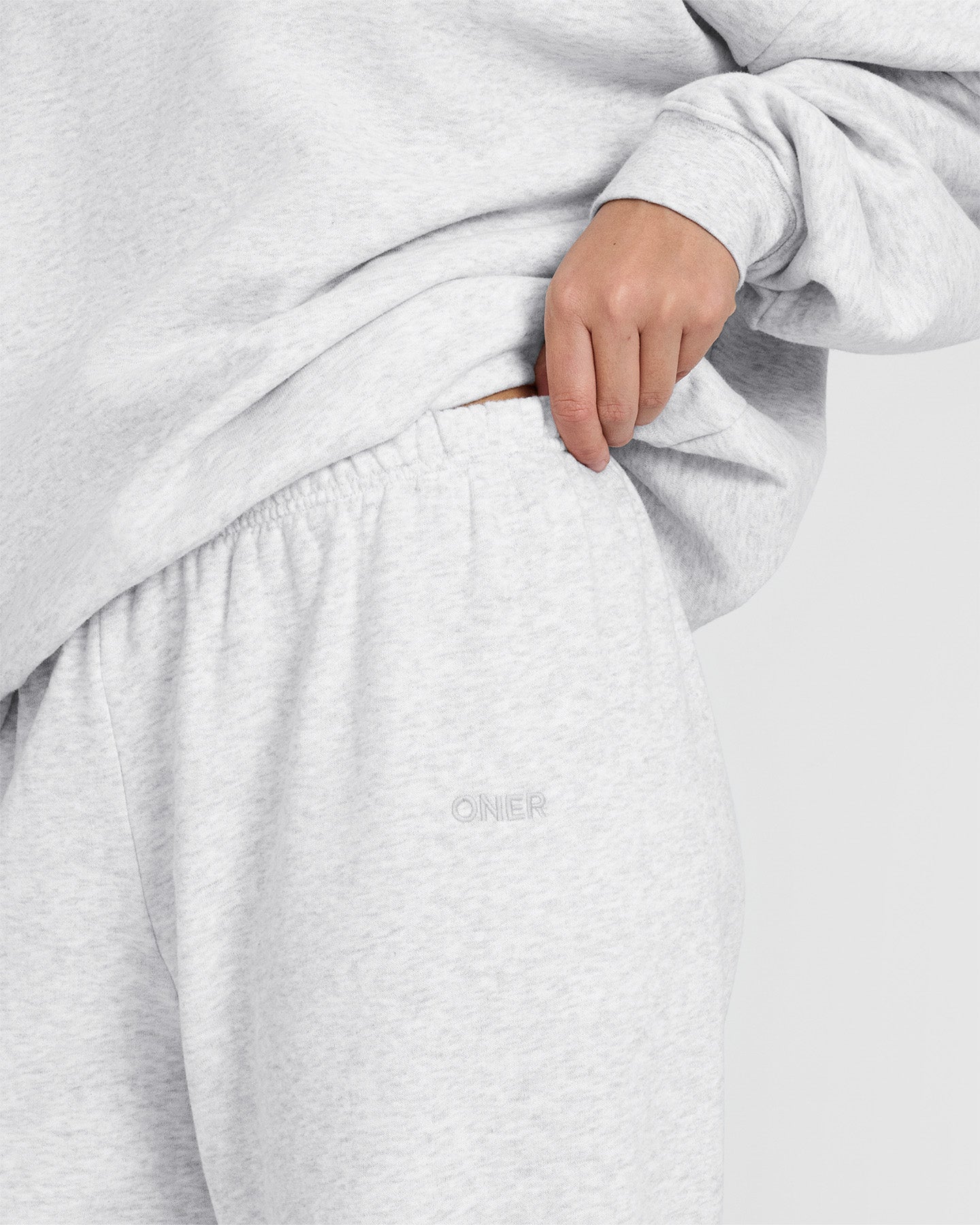 Mid Weight Joggers | Light Grey Marl