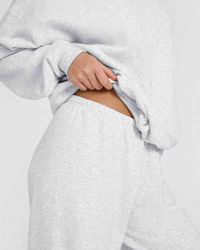 Mid Weight Joggers | Light Grey Marl