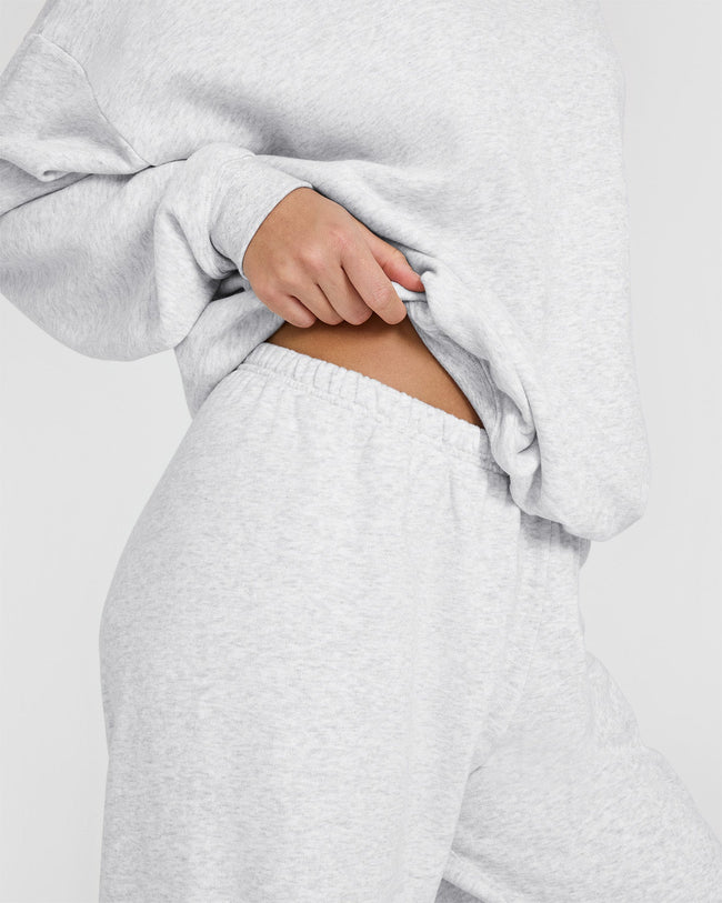 Mid Weight Joggers | Light Grey Marl
