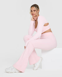 SoftMotion™ Flared Bottoms with White Logo | Ballet Pink