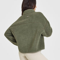 Zip Through Fleece Jacket | Alpine Green
