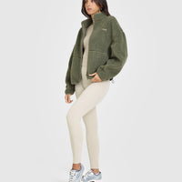 Zip Through Fleece Jacket | Alpine Green