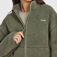 Zip Through Fleece Jacket | Alpine Green