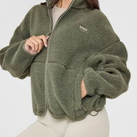 Zip Through Fleece Jacket | Alpine Green
