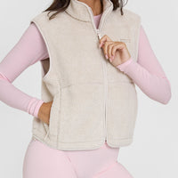 Zip Through Fleece Gilet | Sand