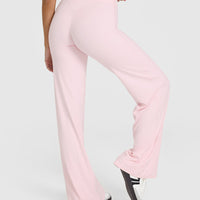 SoftMotion™ Straight Leg Bottoms with White Logo | Ballet Pink