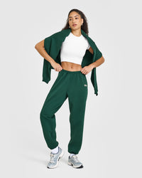 Lightweight Joggers with Printed Logo | Racing Green