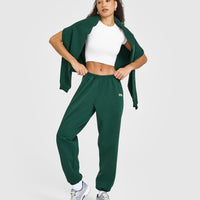 Lightweight Joggers with Printed Logo | Racing Green