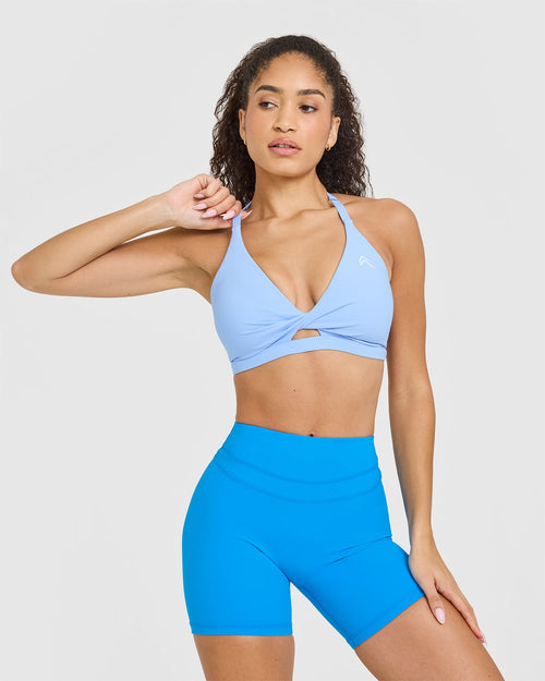 Oner Modal Unified Twist Sports Bra | Powdered Blue