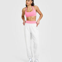 EasyLift™ Halter Bralette with White Logo | Peony Pink