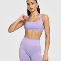 EasyLift™ Halter Bralette with White Logo | Wisteria Purple