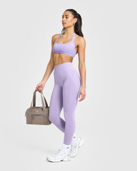 EasyLift™ Halter Bralette with White Logo | Wisteria Purple