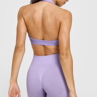 EasyLift™ Halter Bralette with White Logo | Wisteria Purple