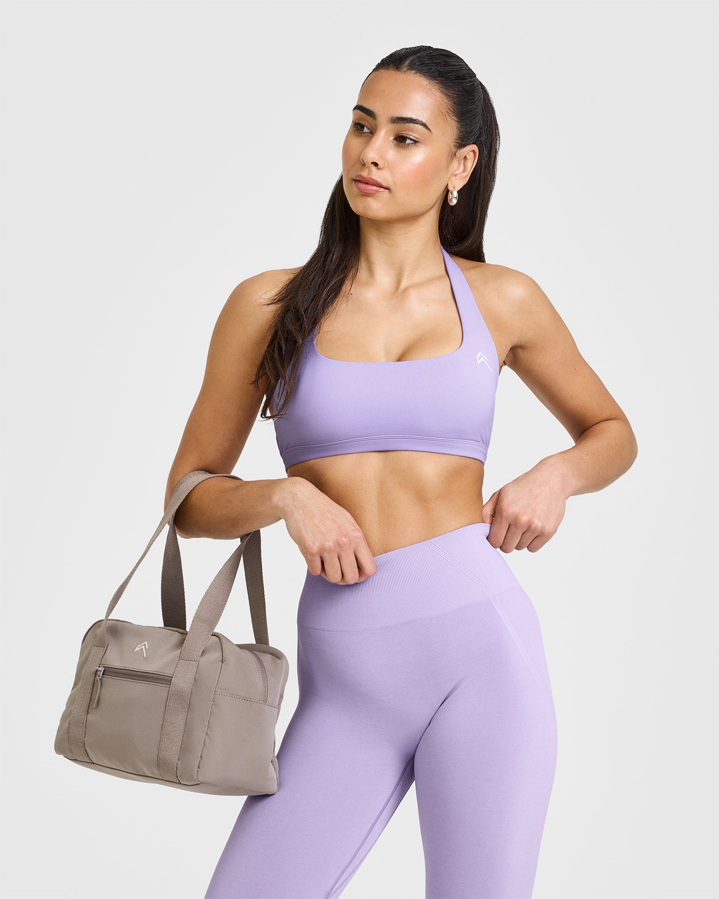 EasyLift™ Halter Bralette with White Logo | Wisteria Purple