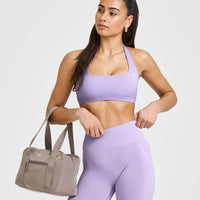 EasyLift™ Halter Bralette with White Logo | Wisteria Purple