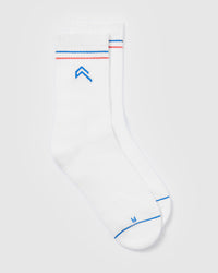 Icon Crew Socks 1 Pack | White/Sweet Red/Oasis Blue