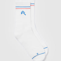 Icon Crew Socks 1 Pack | White/Sweet Red/Oasis Blue