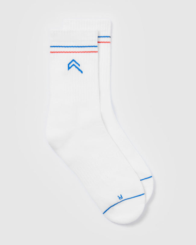 Icon Crew Socks 1 Pack | White/Sweet Red/Oasis Blue