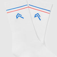 Icon Crew Socks 1 Pack | White/Sweet Red/Oasis Blue
