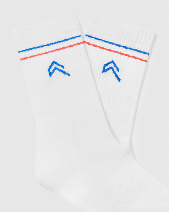 Icon Crew Socks 1 Pack | White/Sweet Red/Oasis Blue