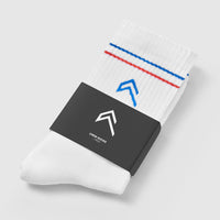 Icon Crew Socks 1 Pack | White/Sweet Red/Oasis Blue